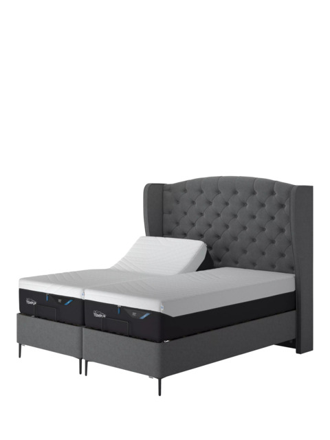 TEMPUR® Suffolk Slim Divan Adjustable Disc Upholstered Bed, Single - image 1