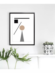 Brookpace Lascelles 'Geometry 1' Framed Print & Mount, 76 x 56cm, Natural - thumbnail 4