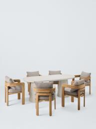 John Lewis Concrete Effect Pillar Oval Garden Dining Table, 200cm - thumbnail 6