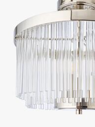 John Lewis Lexton 3 Arm Semi Flush Glass Ceiling Light, Brass - thumbnail 4