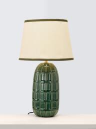 John Lewis Arcombe Ceramic Table Lamp, Olive Green - thumbnail 1