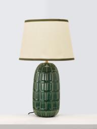 John Lewis Arcombe Ceramic Table Lamp, Olive Green - thumbnail 2