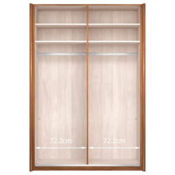 John Lewis Elstra 150cm Wardrobe with White Glass and Mirrored Sliding Doors - thumbnail 3