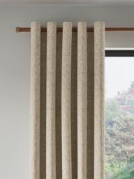 John Lewis Distressed Velvet Pair Lined Eyelet Curtains, Champagne - thumbnail 1