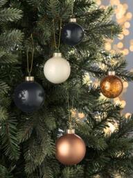 John Lewis Glass Baubles, Box of 42, Black/Gold - thumbnail 2