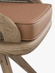 OKA Carlos Cane Swivel Chair, Weathered Oak - thumbnail 5