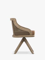OKA Carlos Cane Swivel Chair, Weathered Oak - thumbnail 4