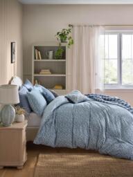 Laura Ashley Sweet Alyssum Brushed Cotton Duvet Cover Set, Denim Blue - thumbnail 3