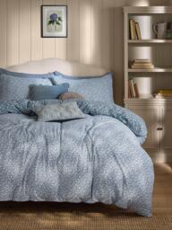 Laura Ashley Sweet Alyssum Brushed Cotton Duvet Cover Set, Denim Blue - thumbnail 2