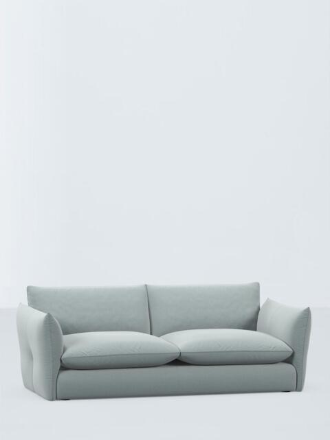 John Lewis Dimple Grand 4 Seater Sofa, Easy Clean Cotton Linen Blend Soft Blue - image 1