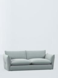 John Lewis Dimple Grand 4 Seater Sofa, Easy Clean Cotton Linen Blend Soft Blue - thumbnail 1