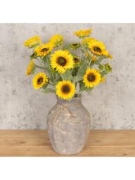 Floralsilk Artificial Sunflower Spray with 3 Flowers, 92cm, Yellow - thumbnail 2