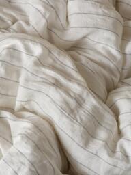 Bedfolk 100% Linen Stripe Bedding, White/Grey - thumbnail 4