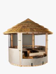 Breeze House Savannah Classic Cape Reed Thatch Roof Circular Gazebo, FSC-Certified (Scandinavian Redwood) - thumbnail 4