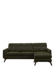 John Lewis Barbican RHF Chaise Leather Sofa, Dark Leg - thumbnail 5