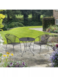 John Lewis Henley by KETTLER 2-Seater Round Garden Bistro Dining Table & Chairs Set, Iron Grey - thumbnail 2