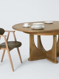 John Lewis Arch 4-6 Seater Round Extending Dining Table, Natural Oak - thumbnail 4