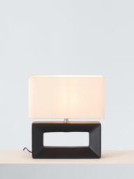 Amani Short Block Table Lamp, Black - thumbnail 1