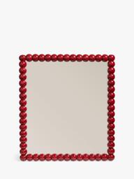 OKA Bobina Bobble Square Wall Mirror, 81 x 91cm, Chinese Red - thumbnail 1