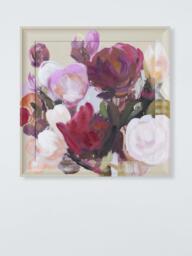 John Lewis 'Floral Bloom' Hand Painted Framed Wall Art, 40 x 40cm, Pink/Multi - thumbnail 1