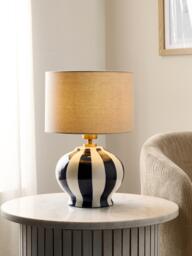 John Lewis Burano Striped Ceramic Table Lamp - thumbnail 2