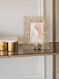 Libra Interiors Miel Honeycomb Photo Frame, Gold - thumbnail 2