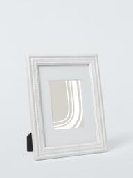 "John Lewis Hand-Carved Coastal Wood Photo Frame & Mount, A4 (5 x 7"" Mounted), White Wash"