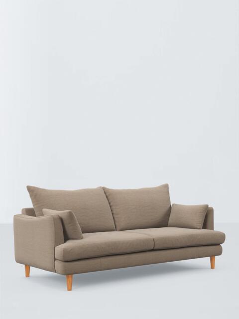 John Lewis Fika Large 3 Seater Sofa, Light Leg, Chunky Chenille Natural - image 1