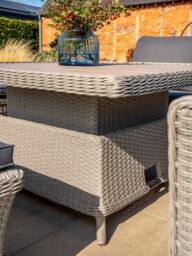 KETTLER Foxley Woven 8-Seater Square Corner Garden Dining Set with Height-Adjustable Table, Grey - thumbnail 4
