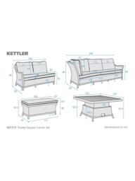 KETTLER Foxley Woven 8-Seater Square Corner Garden Dining Set with Height-Adjustable Table, Grey - thumbnail 6