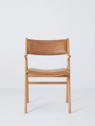 John Lewis X-Ray Leather Dining Armchair, Oak/Camel - thumbnail 2