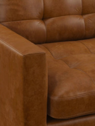 John Lewis Draper II Large 3 Seater Leather Sofa, Dark Leg - thumbnail 6