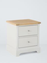 John Lewis Seconds Cove 2 Drawer Bedside Table, Like New, Greige Oak