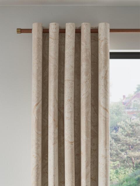 John Lewis Cecilia Pair Lined Eyelet Curtains, Gold Marshmallow - image 1