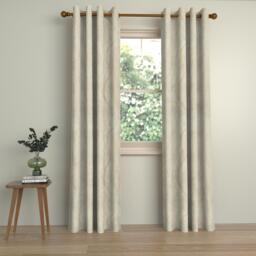 John Lewis Cecilia Pair Lined Eyelet Curtains, Gold Marshmallow - thumbnail 2
