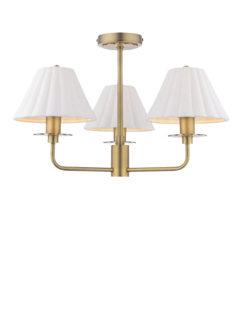 Laura Ashley Mixbury 3 Arm Semi-Flush Ceiling Light, Metallic Bronze - image 1