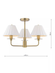 Laura Ashley Mixbury 3 Arm Semi-Flush Ceiling Light, Metallic Bronze - thumbnail 5