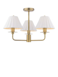 Laura Ashley Mixbury 3 Arm Semi-Flush Ceiling Light, Metallic Bronze - thumbnail 1