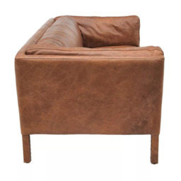 Halo Groucho Medium 2 Seater Leather Sofa, Dark Leg - thumbnail 4