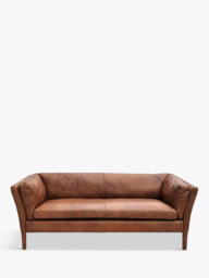 Halo Groucho Medium 2 Seater Leather Sofa, Dark Leg