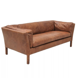 Halo Groucho Medium 2 Seater Leather Sofa, Dark Leg - thumbnail 3