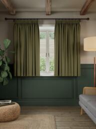 John Lewis Rustic Basketweave Pair Blackout Lined Pencil Pleat Curtains - thumbnail 5