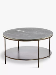 nkuku Karoko Round Marble Coffee Table, Black - thumbnail 4