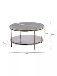 nkuku Karoko Round Marble Coffee Table, Black - thumbnail 5