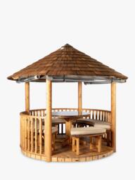 Breeze House Savannah Signature Cedar Shingle Roof Circular Gazebo, FSC-Certified (Scandinavian Redwood) - thumbnail 3