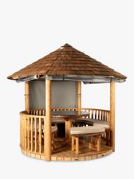 Breeze House Savannah Signature Cedar Shingle Roof Circular Gazebo, FSC-Certified (Scandinavian Redwood) - thumbnail 1