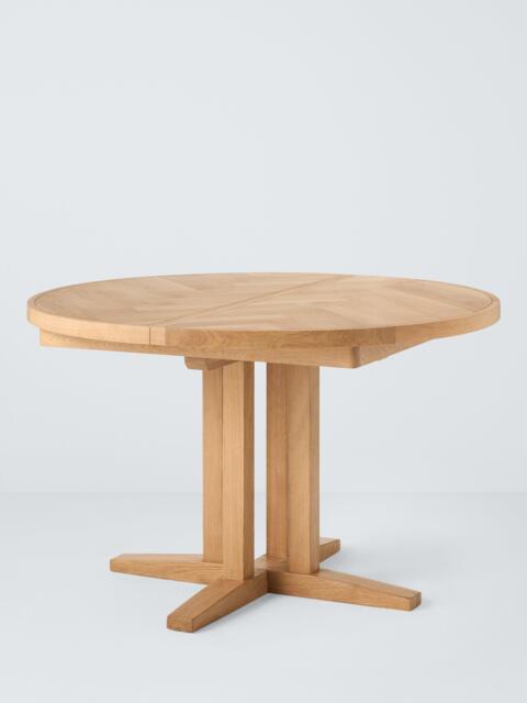John Lewis Estate 4-6 Seater Round Extending Dining Table, Natural - image 1