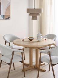 John Lewis Estate 4-6 Seater Round Extending Dining Table, Natural - thumbnail 2