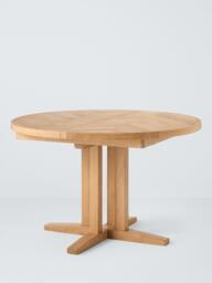 John Lewis Estate 4-6 Seater Round Extending Dining Table, Natural - thumbnail 1