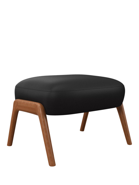 John Lewis Hendricks Leather Footstool, Dark Leg - image 1